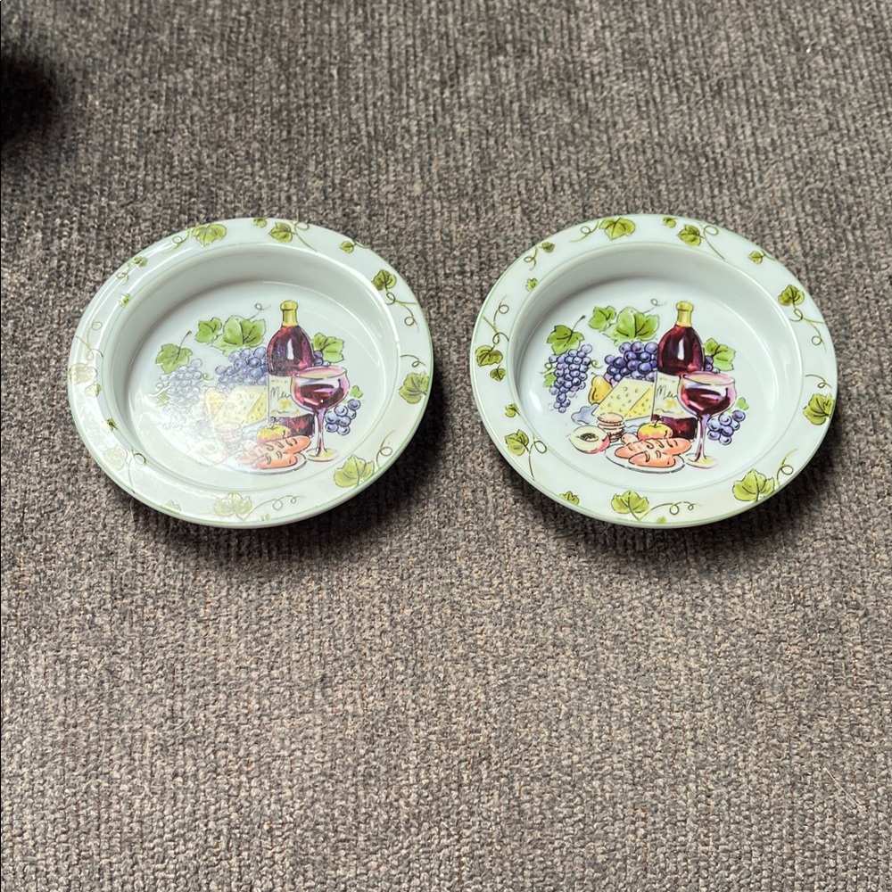 Godinger Stoneware White Ivy Wine Grapes Cheese plate